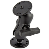 RAM 1.5" Ball Mount with Short Double Socket Arm & 2/2.5" Round Bases That Contain The AMPs Hole Pattern - Gizmobusters