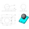 RAM 1.5" Ball Base and Rectangular Plate with 1.5" x 2.5" 4-Hole Pattern - Gizmobusters