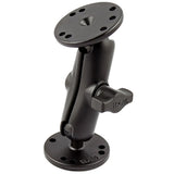 RAM 1" Ball Mount With 2 x 2.5" Round Bases With AMPs Hole Pattern - Gizmobusters