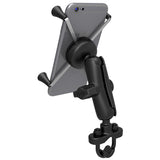 RAM Handlebar Rail Mount with Zinc Coated U-Bolt Base & Universal X-Grip® Large Phone/Phablet Cradle - Gizmobusters