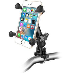 RAM Handlebar Rail Mount with Zinc Coated U-Bolt Base and Universal X-Grip® Cell/iPhone Cradle - Gizmobusters