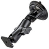 RAM Twist Lock Suction Cup with Double Socket Arm and Diamond Base Adapter; Overall Length: 6.75" - Gizmobusters