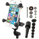 RAM Fork Stem Mount with Short Double Socket Arm & Universal X-Grip® Cell/iPhone Cradle - Gizmobusters