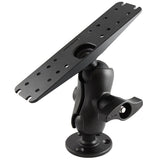 RAM 2.25" Diameter Ball Mount with 3.68" Round Base, STANDARD Length Double Socket Arm & 11" X 3" Rectangle Plate - Gizmobusters