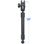 RAM 14" Long Extension Pole with (2 qty) 1" Diameter Ball Ends, and Double Socket Arm - Gizmobusters